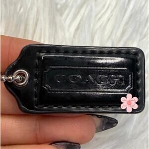 1.5" COACH Black Fob Bag Charm Hang tag Hangtag